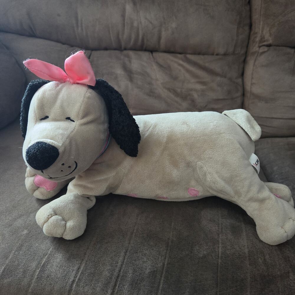 Manhattan Toy Nursing Nana Dog Magnetic No Puppies Plush 2003 Tan Black Pink 14"